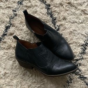 Lucky Brand Leather Ankle Cowboy Boots